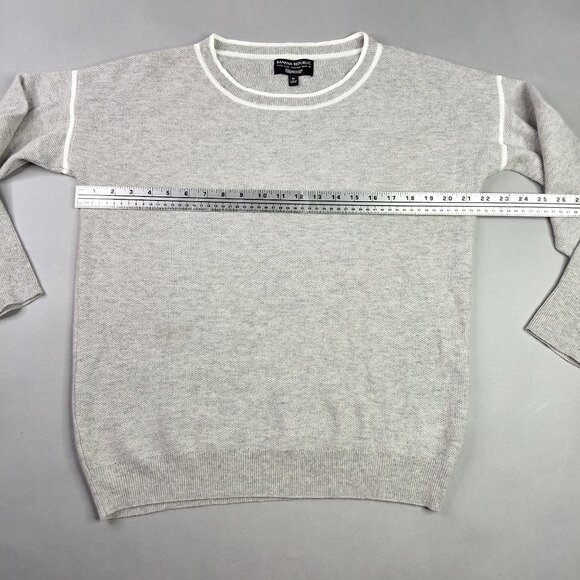 Banana Republic Filpucci Heather Gray Wool-Blend Crewneck Sweater Medium - Picture 4 of 8